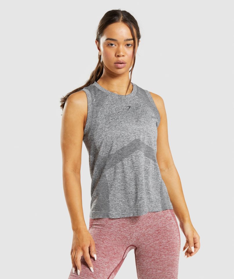 Women\'s Gymshark Flex Loose Top Tanks Grey | CA A57N30